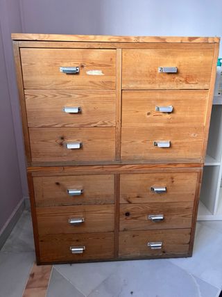 2 Cajoneras retro antiguas de madera