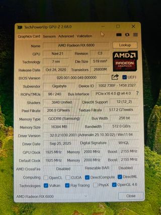 Gigabyte RX 6800 16GB GDDR6