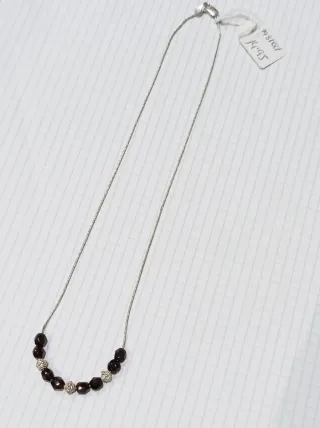 Gargantilla plata bolitas marrones