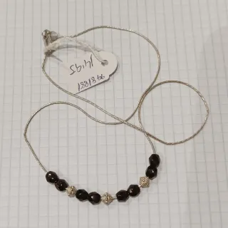 Gargantilla plata bolitas marrones