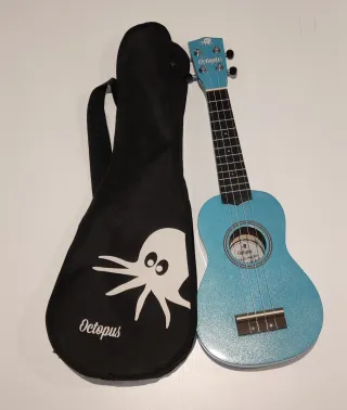 Ukelele Octopus Celeste con funda