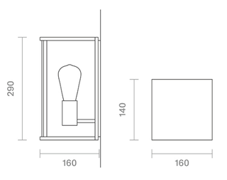 Lampada da parete NULATERN esterno vetro e metallo