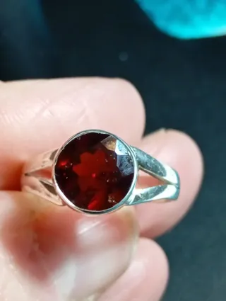 Anillo Plata Ley granate