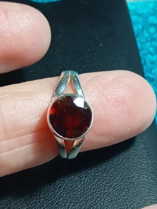 Anillo Plata Ley granate