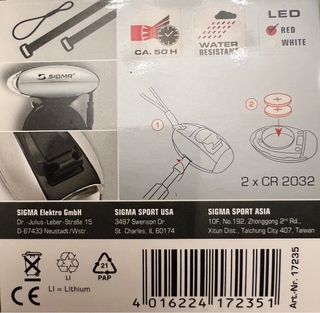 Luz NUEVA trasera bicicleta Sigma Micro LED Roja