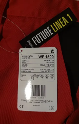 Pantalón de trabajo Workteam rojo y negro