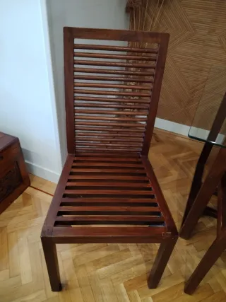 Mesa cristal y 6 sillas Banak