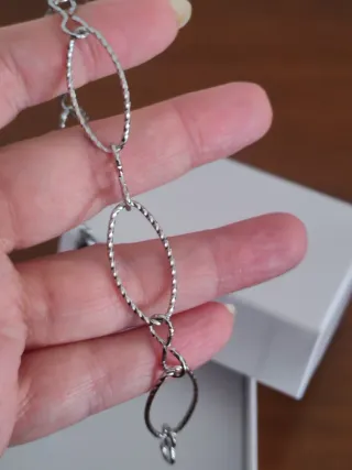 Bracciale Acciaio Diamantato Argento