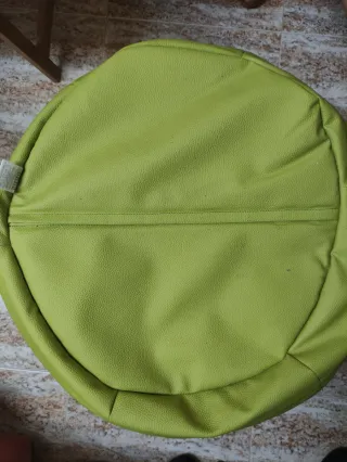 Puff pera polipiel verde XL