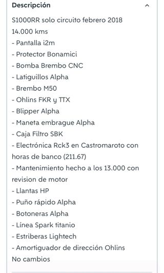 BMW S1000rr 2018 Circuito