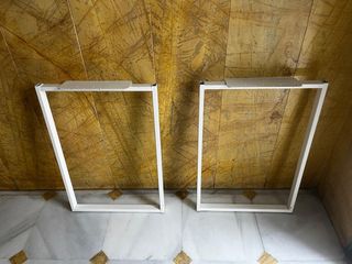 2 Patas de Mesa Metálicas Blancas