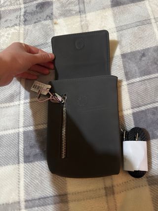 Bolso Parfois gris pequeño bandolera