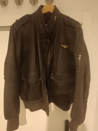 Cazadora Piel Aviador Aeronáutica Militare Marrón