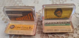 7 Sellos de caucho medicamentos 1950