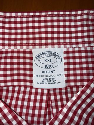 Camisa Brooks Brothers Cuadros Rojos Talla XXL.