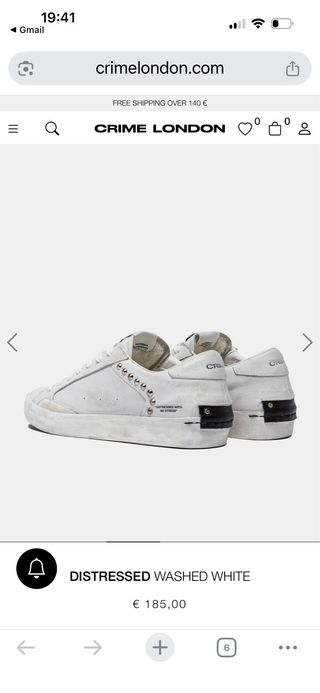 Zapatillas Crime London Blancas Talla 41
