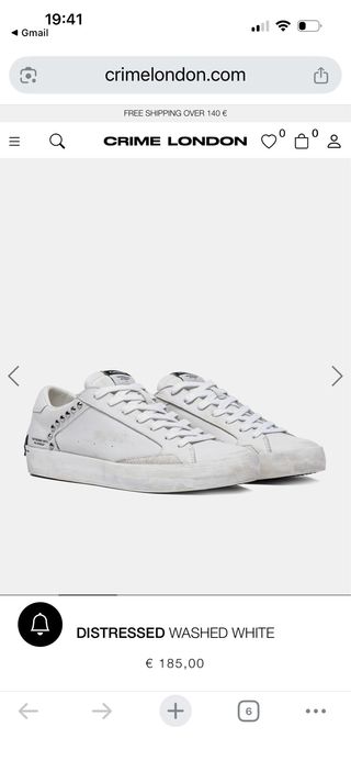 Zapatillas Crime London Blancas Talla 41