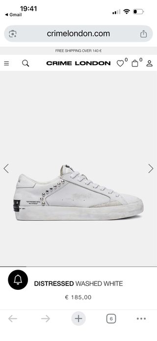 Zapatillas Crime London Blancas Talla 41