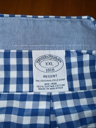 Camisa Brooks Brothers XXL Cuadros Azul/Blanco.