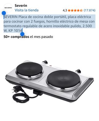 Placa de cocina doble SEVERIN portátil