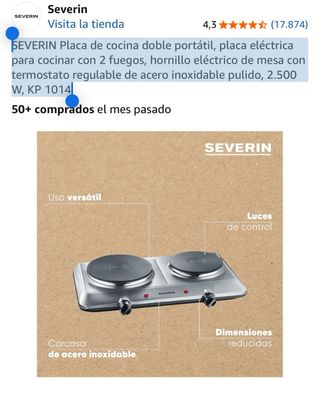 Placa de cocina doble SEVERIN portátil