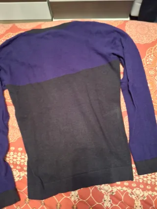 Jersey lana Gant negro y morado talla M