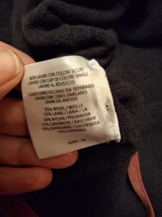 Jersey lana Gant negro y morado talla M