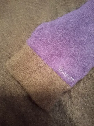 Jersey lana Gant negro y morado talla M