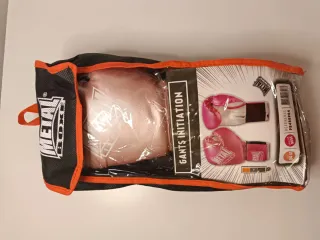 Guantes Boxeo Infantil Rosa Metal 4 oz