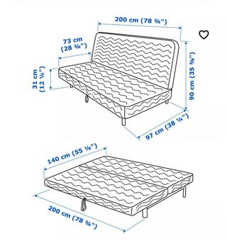 Sofá Cama IKEA NYHAMN 3 Plazas Gris/Beige