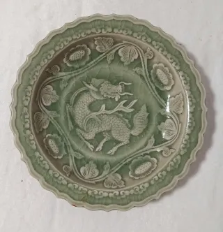 Juego 2 Platos Dragón Celadon