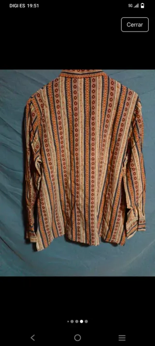 Camisa vintage hombre 60s multicolor