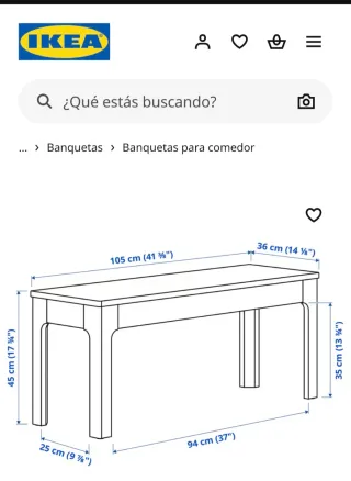 Banco Ekedalen Ikea Blanco