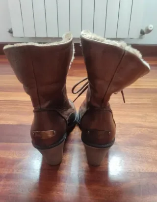 Botas cuña Sergio Romero piel marrón