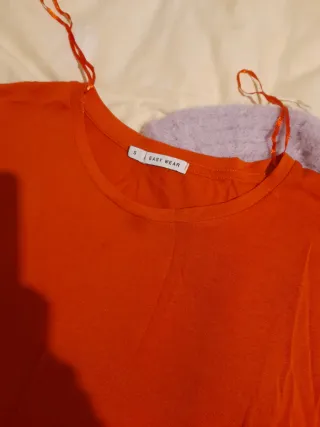 Conjunto 2 Camisetas Tirantes Naranja y Lila