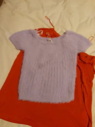 Conjunto 2 Camisetas Tirantes Naranja y Lila