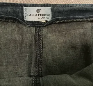 Gonna midi in denim con pizzo