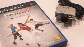 PS2 Slim Plata + Mando + EyeToy + 4 Juegos