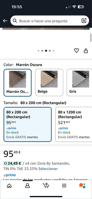 Alfombra Vinílica STORESDECO Marrón 80x200cm