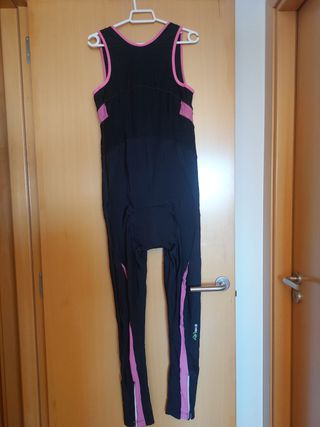 Mono Ciclismo Mujer Negro/Rosa Talla XL