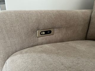 Sofá Reclinable Beige Tela