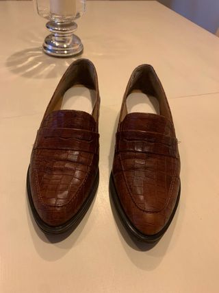 Mocasines piel grabada marrón Talla 37
