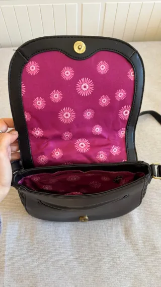Bolso Desigual Negro Flores Bordadas