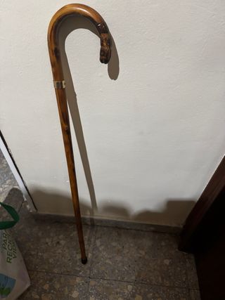 Baston de madera tallado de la guerra civil