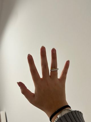 Anillo doble aro Swarovski oro y plata