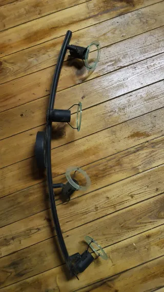 Juego 4 focos orientables metal y cristal