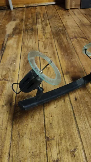 Juego 4 focos orientables metal y cristal