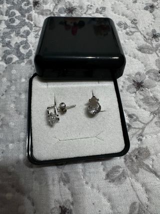 Pendientes plateados lágrima