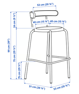 Taburete Alto Ikea Yngvar Negro