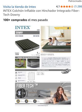 Colchón Hinchable Intex Downy 25cm